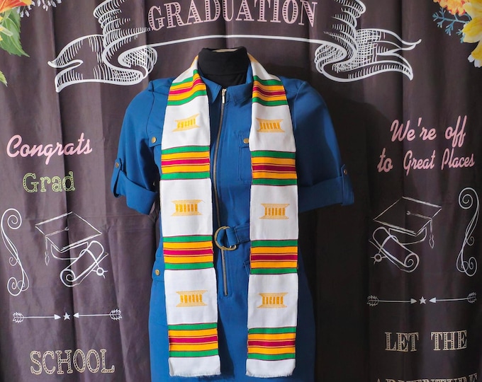 Heritage White Kente Stoles