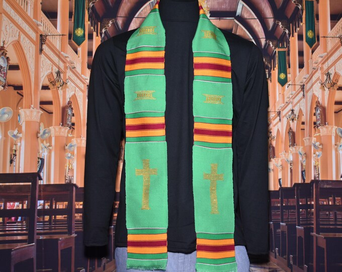 CROSS Green Kente Stoles