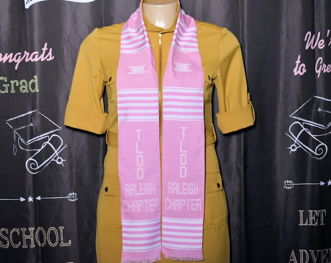 TLOD Raleigh Chapter White and Pink Kente Stoles