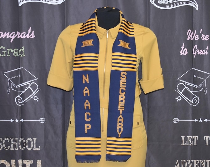 NAACP SECRETARY Navy Blue Kente Stoles