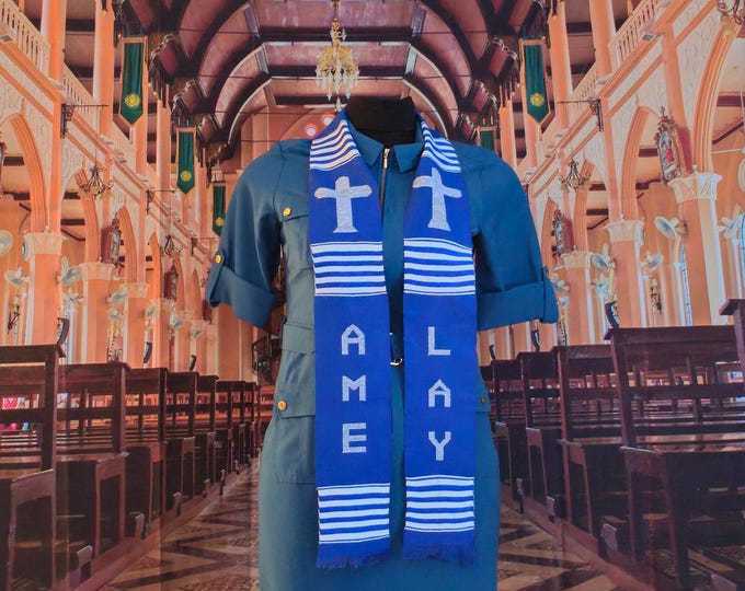 AME LAY Kente Stoles- Crosses