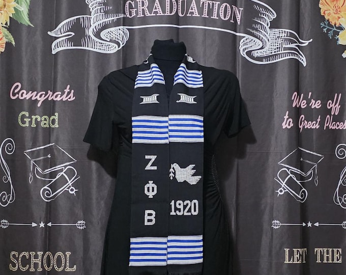Zeta Phi  Beta 1920 Dove Black  Kente Stoles