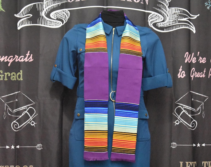 Custom Multicultural Purple Kente Stoles