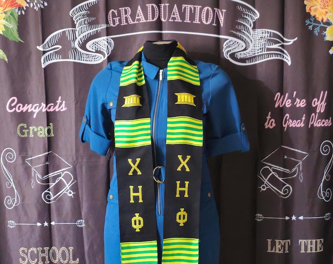 Chi Eta Phi Sorority Black Kente Stoles