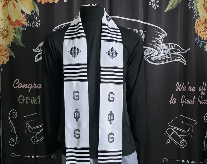 Groove Phi Groove White Kente Stoles