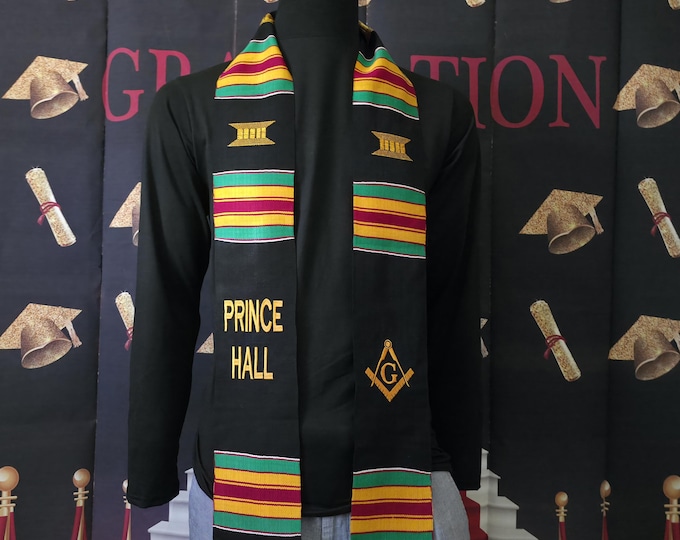 Masons Prince Hall Kente Stoles. Traditional Black Kente