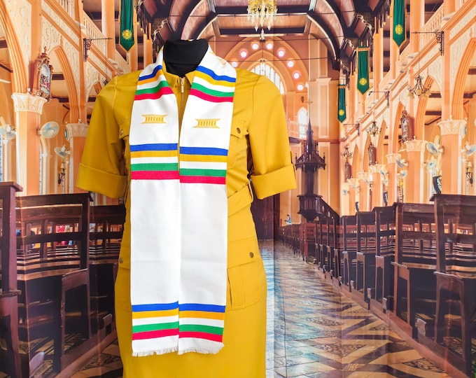 Custom Order of Eastern Star White Kente Stoles