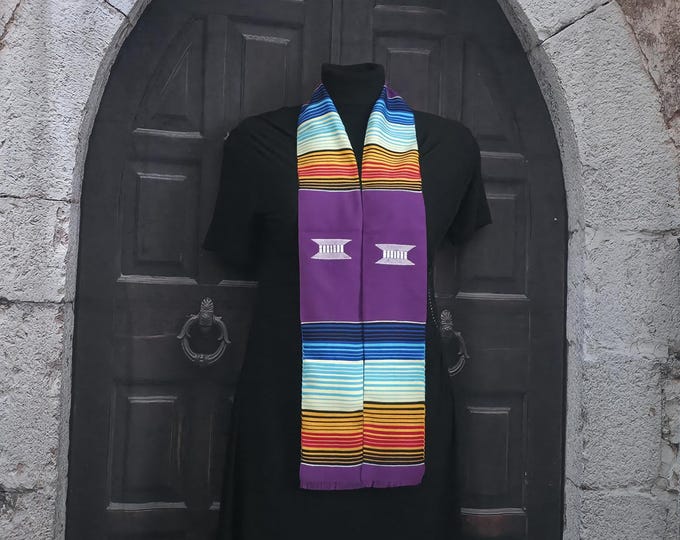 Multicultural Purple Kente Stoles