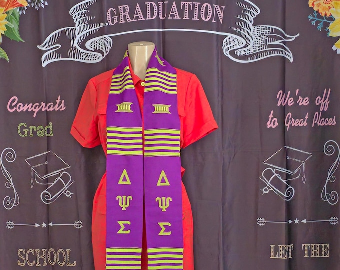 Delta Psi Sigma Purple and Green Kente Stole