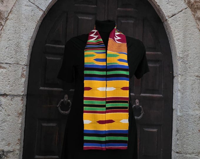 Double Weave Multi Color Design Kente Stoles