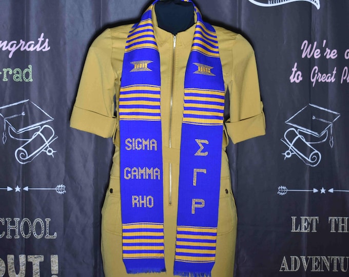 Sigma Gamma Rho and ΣΓΡ Graduation Blue Kente Stoles