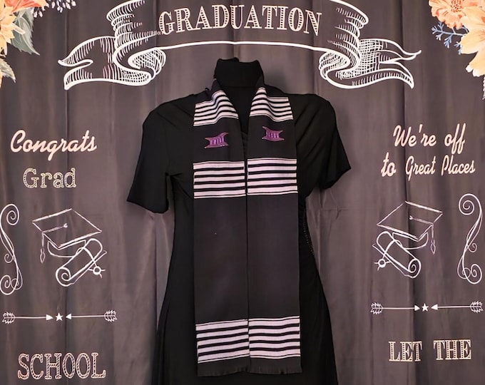 Blank Black and Gray Kente Stoles