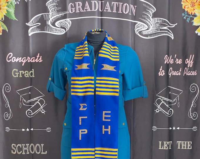 Sigma Gamma Rho Epsilon Eta Graduation Blue Kente Stoles