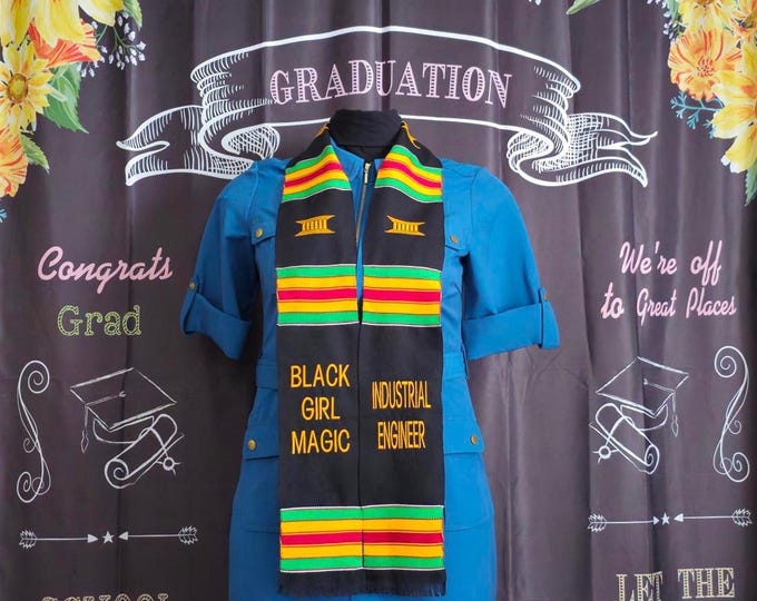 Black Girl Magic Industrial Engineer Kente Stoles