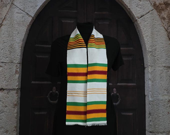 Double Weave Multi Color Design Kente Stoles