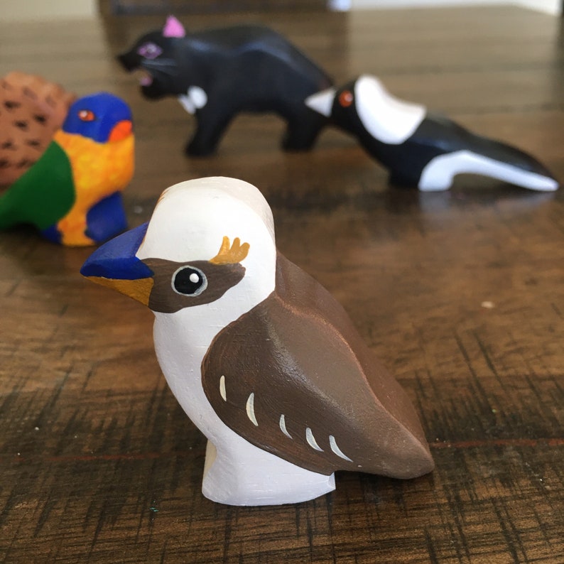 Kookaburra Australian wooden toy made in Australia OzzyEcoToys Etsy