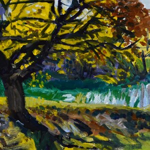 Original Oil Painting, Plein Air, Pond, Reflections, Landscape, by Robert Lafond