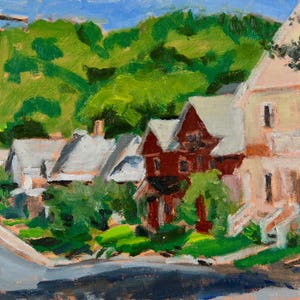 Original Oil Painting, Plein Air, Cityscape, North Adams, Cherry Street, by Robert Lafond