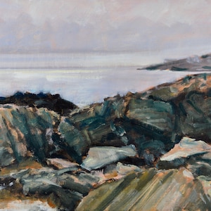 Original Oil Painting, Seascape, Plein Air, Maine Coast, Ogunquit by Robert Lafond