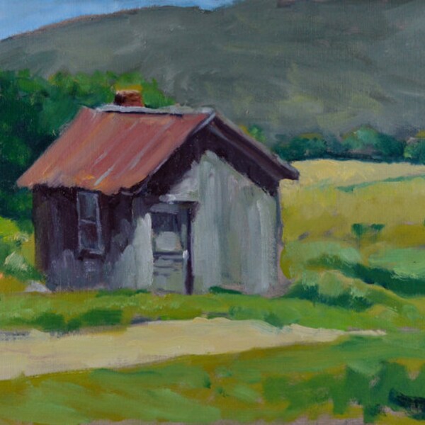 Original Oil Painting, Berkshire Landscape, Milk Shed, by Robert Lafond