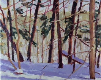 Original Oil Painting, Berkshire Landscape, Winter Landscape, Snow by Robert Lafond