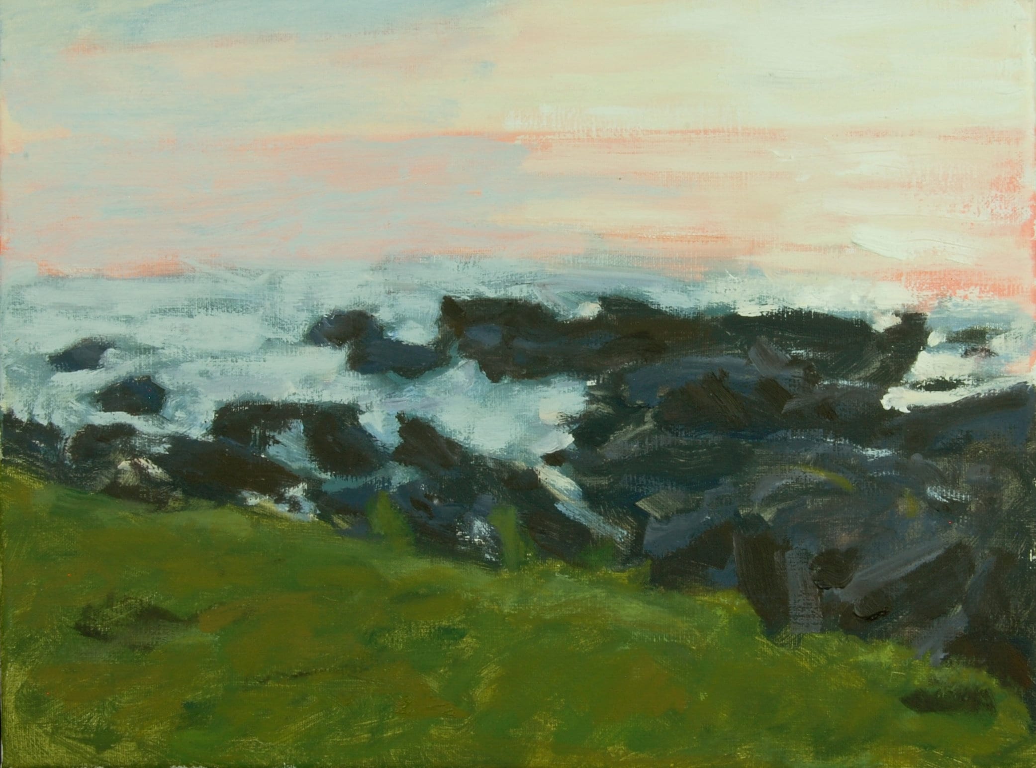 Seascape Maine Coast by Robert Lafond Original Oil Painting Acadia National Park