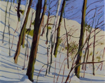 Original Oil Painting, Berkshire Landscape, Winter Landscape, Snow by Robert Lafond