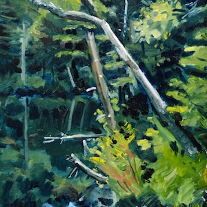 Original Oil Painting, Berkshires, Landscape, Pond, Mount Greylock, by Robert Lafond