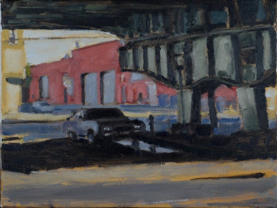 Brooklyn by Robert Lafond Street Scene Cityscape Original Oil Painting
