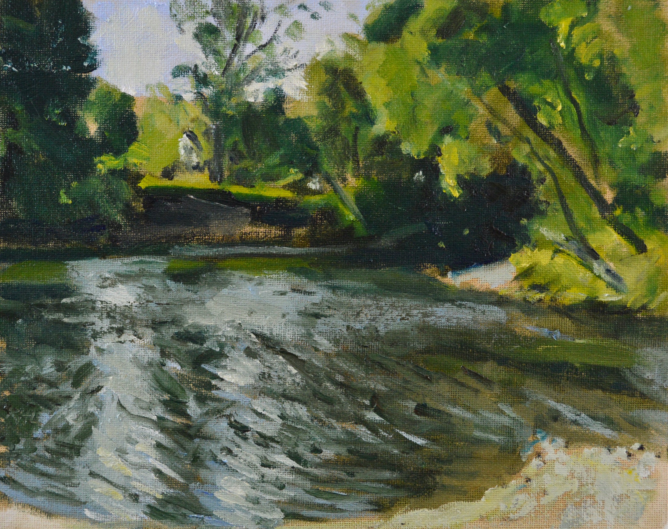 Original Oil Painting, Plein Air, Hoosic River, Berkshires, Landscape, by Robert Lafond