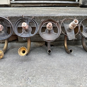 5 Antique Reclaimed Brass Gas Light Fixture Parts Burner Arms Wall Sconce Chandelier Restoration- Great Price!