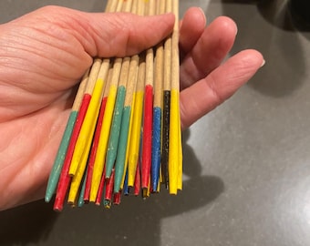 Vintage Pick Up Sticks Game: Colorful Wood, O. Schoenhut Inc.