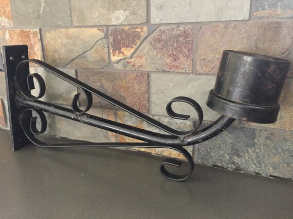 Vintage Heavy Wrought Iron Bracket Garden Patio Deck Outdoor