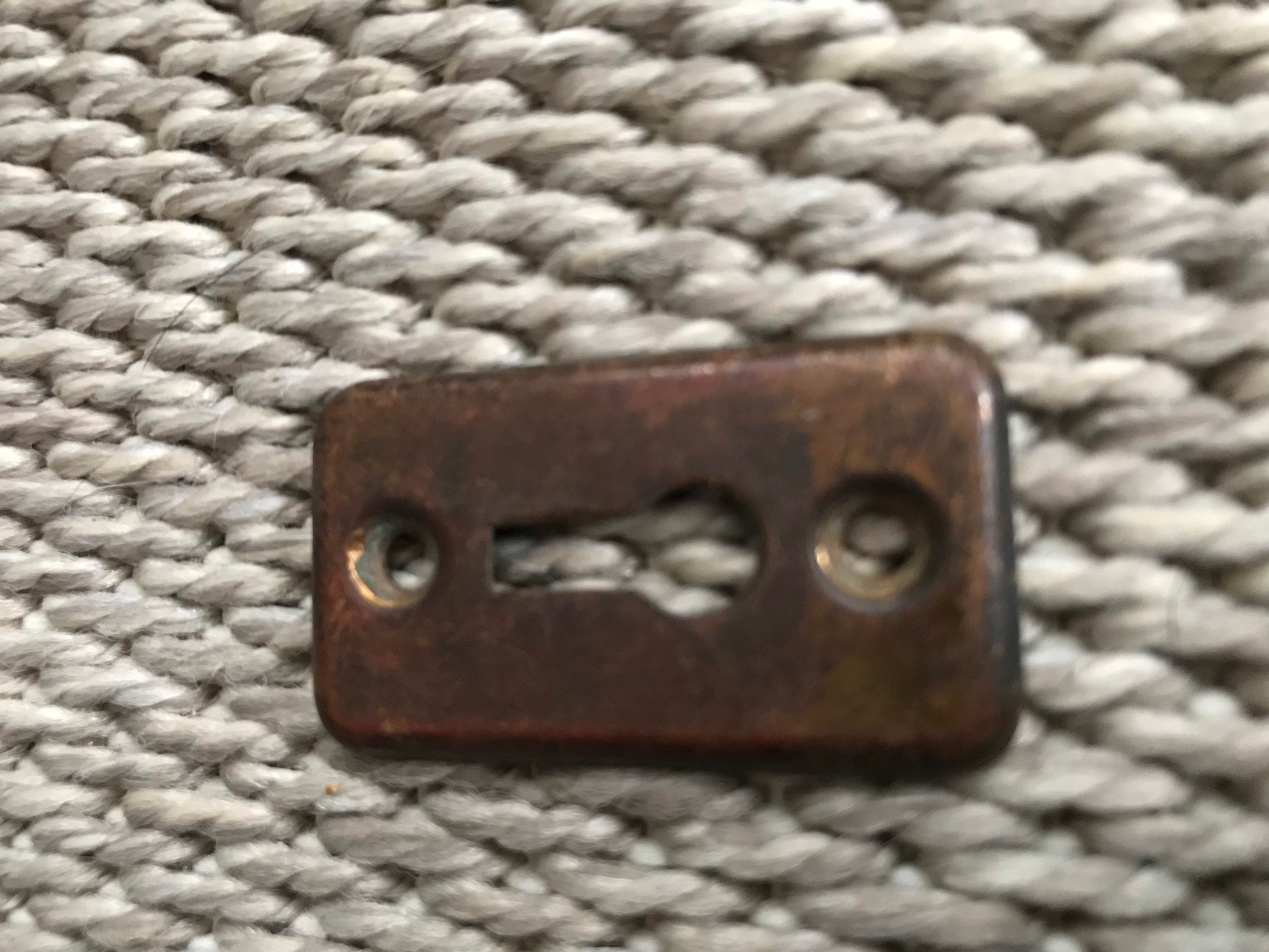 SINGLE Vintage Brass Skeleton Key hole Escutcheon 2 1/4" x 7/8" 