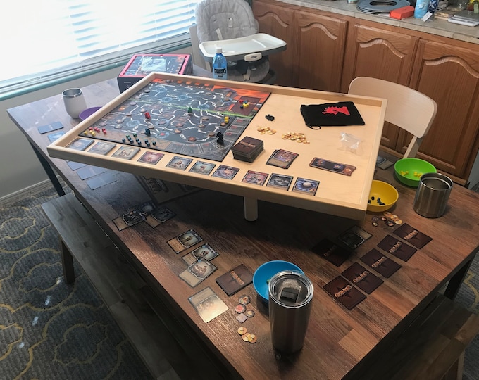 Handmade Wooden Elevated Spinning Game Table - Etsy