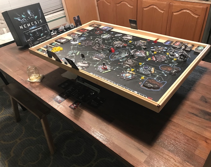 Handmade Wooden Elevated Spinning Game Table With Card Grooves - Etsy