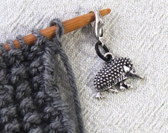 Hedgehog Progress Keeper for knitting & crochet. Use as a progress marker or removable stitch marker directly on the yarn.