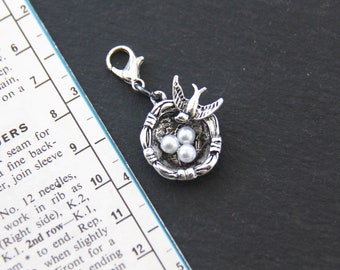 Bird Nest Stitch Marker. Use as knitting markers, crochet markers or progress keeper.