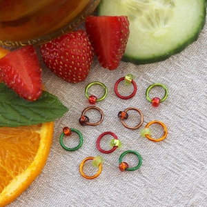 Summer Cup Stitch Markers: Handmade Snag-Free Knitting Tools for 4.5mm US7