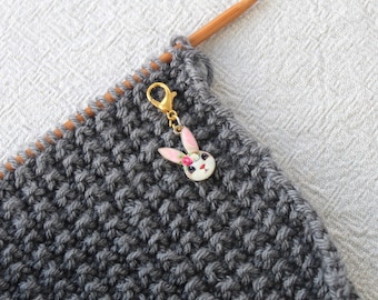 Pink RABBIT Progress Keepers - progress markers, knitting progress keepers