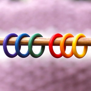Rainbow Knitting Stitch Markers various pack sizes - soft, snag free, knitting markers, knitting supplies. Fits up to 6.5mm (US 101/2)