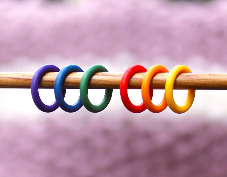 Rainbow Knitting Stitch Markers Various Pack Sizes Soft Etsy