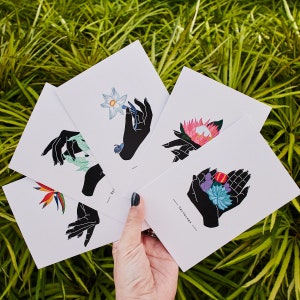 Mãos e Florais: Estampas (5 Designs)