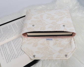 Deluxe Book Sleeve Full cover High End Custom Gift BookTok Kindle Cover Kindle Sleeve Kindle Case Book Accessory Cream Pink Leaf Minimal