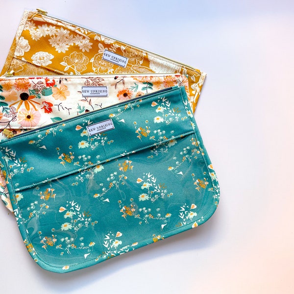 Lilly Lane Half Clear Flat Pouch Vinyl Designer Stoney Inspired Pouch Sewing Pattern Tutorial