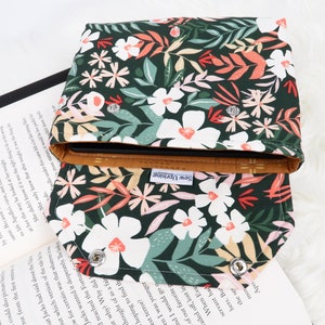 Deluxe Book Sleeve Full cover High End Custom Gift BookTok Kindle Cover Kindle Sleeve Kindle Case Book Accessory Green Spring Floral Gen Z image 3