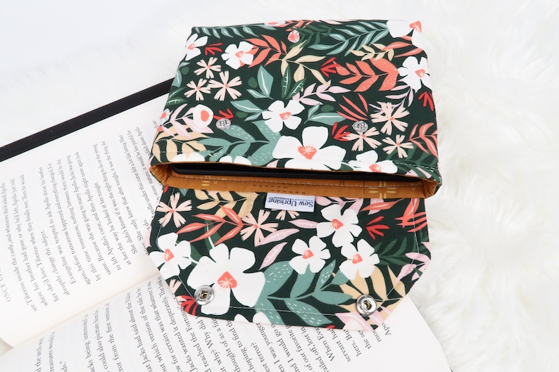 Deluxe Book Sleeve Full cover High End Custom Gift BookTok Kindle Cover Kindle Sleeve Kindle Case Book Accessory Green Spring Floral Gen Z image 3