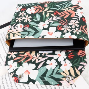 Deluxe Book Sleeve Full cover High End Custom Gift BookTok Kindle Cover Kindle Sleeve Kindle Case Book Accessory Green Spring Floral Gen Z image 4