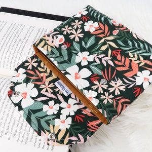 Deluxe Book Sleeve Full cover High End Custom Gift BookTok Kindle Cover Kindle Sleeve Kindle Case Book Accessory Green Spring Floral Gen Z image 1