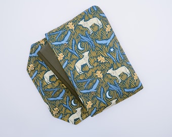 Envelope Book Sleeve with Closure Deluxe Book Sleeve Full cover High End Custom Gift BookTok Floral Designer Cream Wolf Men Protective book